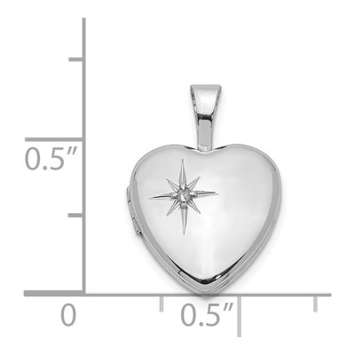 Sterling Silver Diamond Star Heart Locket – view 5