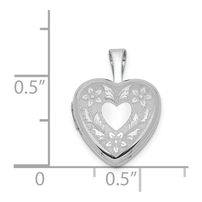 Sterling Silver Floral Heart Wings Locket – view 5