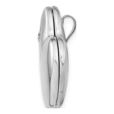 Sterling Silver Diamond Heart Photo Locket – view 3