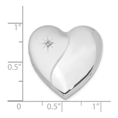 Sterling Silver Diamond Heart Photo Locket – view 5