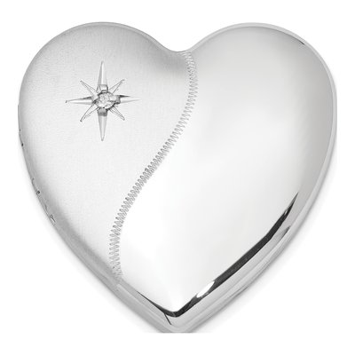 Sterling Silver Diamond Heart Photo Locket