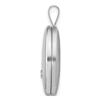 Sterling Silver Diamond Star Oval Locket – view 3