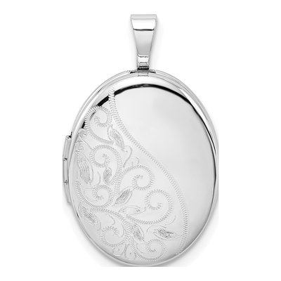 Sterling Silver Swirl Oval Locket