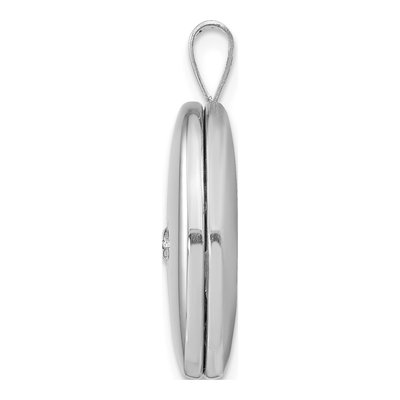 Sterling Silver Diamond Oval Locket – view 3
