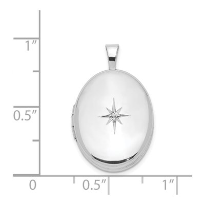 Sterling Silver Diamond Oval Locket – view 5