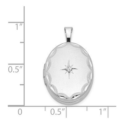 Sterling Silver Diamond Oval Locket – view 5