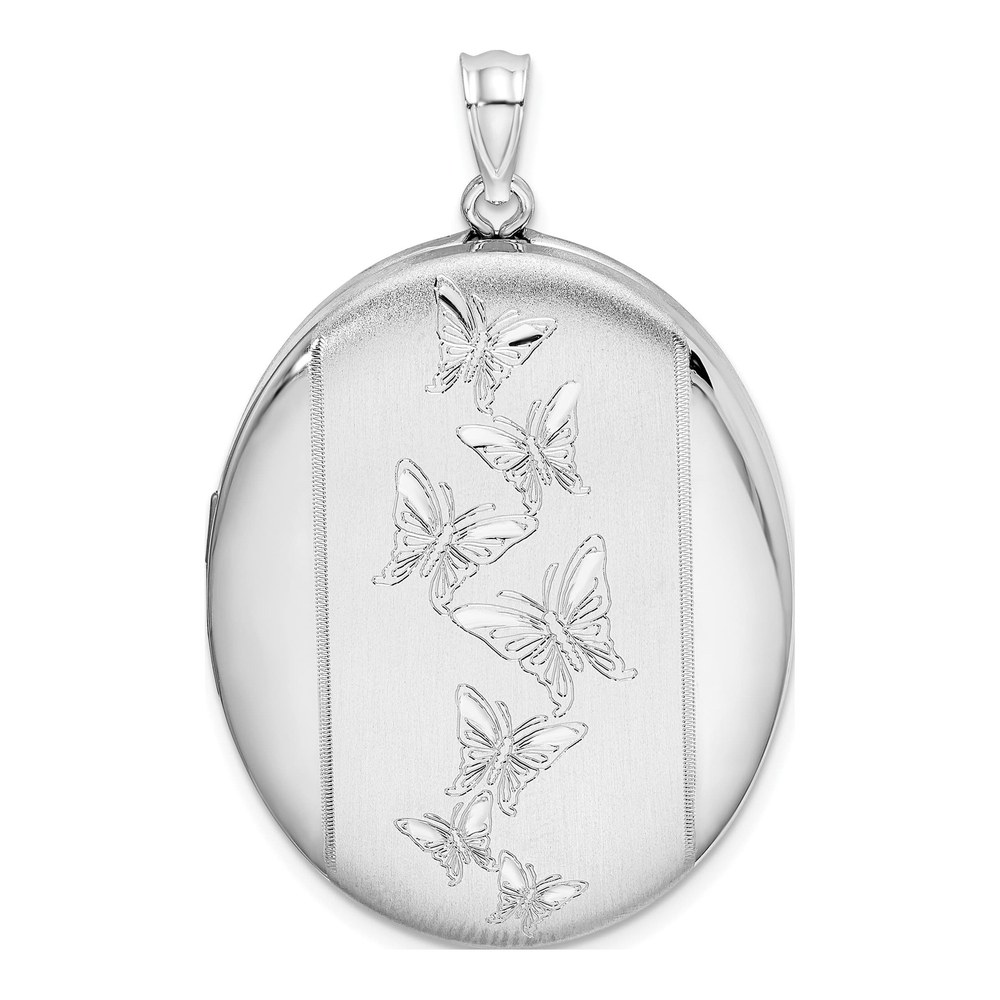 Sterling Silver Butterflies Oval Locket
