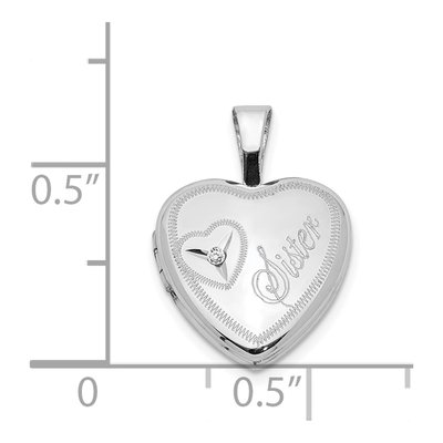 Sterling Silver Diamond Heart for Girls Locket – view 5