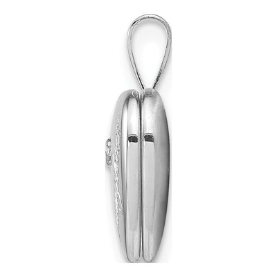 Sterling Silver Diamond Girl's Heart Locket – view 3