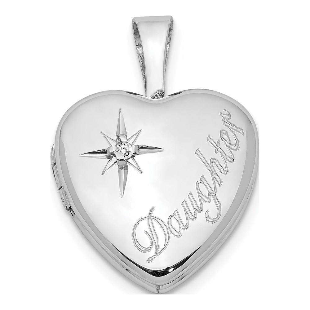 Sterling Silver Diamond Girl's Heart Locket
