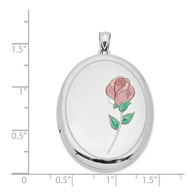 Sterling Silver Enamel Oval Locket – view 4