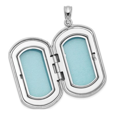 Sterling Silver Footprints Rectangular Locket – view 5
