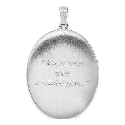 Sterling Silver Diamond Footprints Oval Locket – view 4