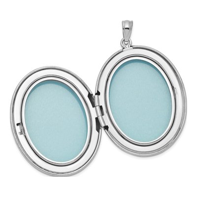 Sterling Silver Diamond Footprints Oval Locket – view 5