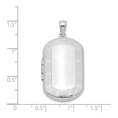 Sterling Silver Celtic Border Rectangular Locket – view 5