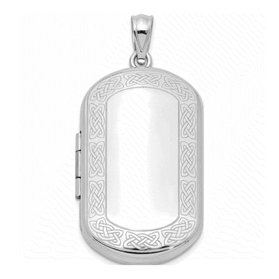 Sterling Silver Celtic Border Rectangular Locket