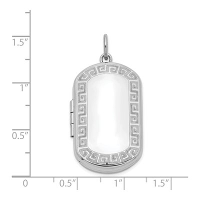 Sterling Silver Greek Key Rectangular Locket – view 5