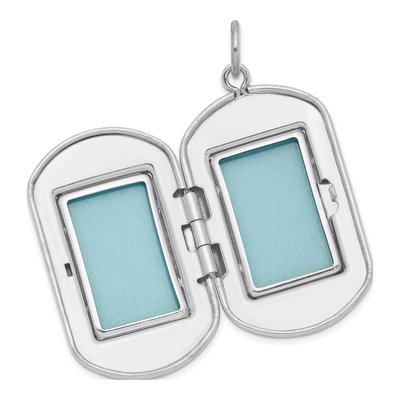 Sterling Silver Greek Key Rectangular Locket – view 6