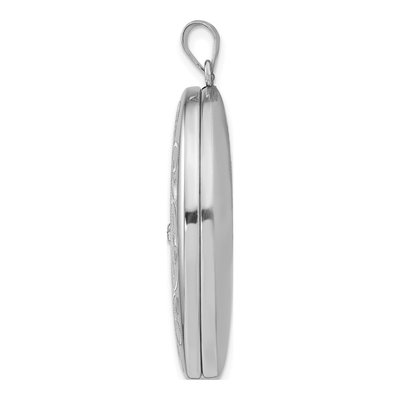 Sterling Silver Diamond Swirl Oval Locket – view 3
