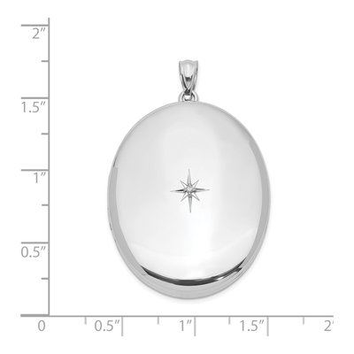 Sterling Silver Diamond Oval Locket – view 5