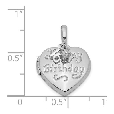 Sterling Silver CZ Happy 16th Birthday Heart Locket – view 5