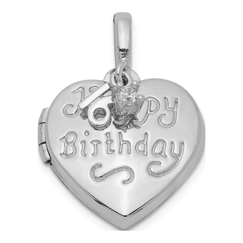 Sterling Silver Happy 16th Birthday Heart Locket