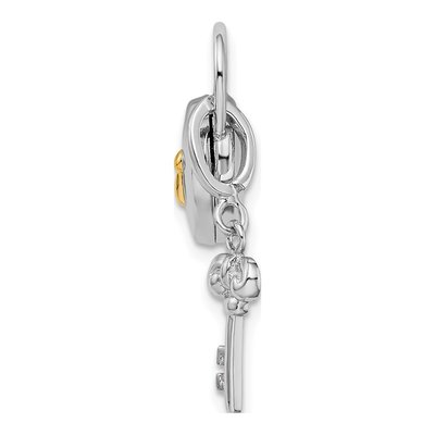 Sterling Silver Heart Lock Key Locket – view 3
