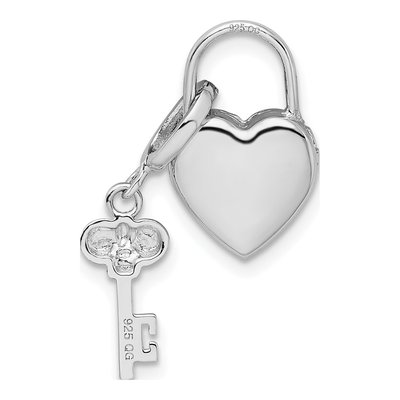 Sterling Silver Heart Lock Key Locket – view 4