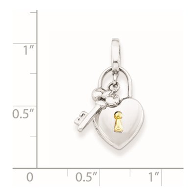 Sterling Silver Heart Lock Key Locket – view 5