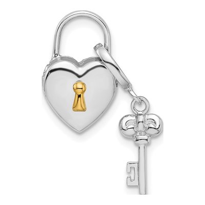 Sterling Silver Heart Lock Key Locket