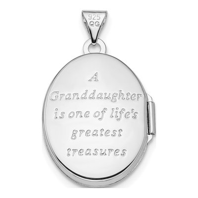 Sterling Silver Granddaughter Oval Locket – view 4