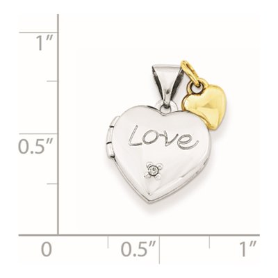 Gold-Plated Sterling Silver Diamond Heart Locket – view 7