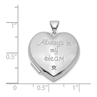 Sterling Silver Diamond Heart Locket – view 5