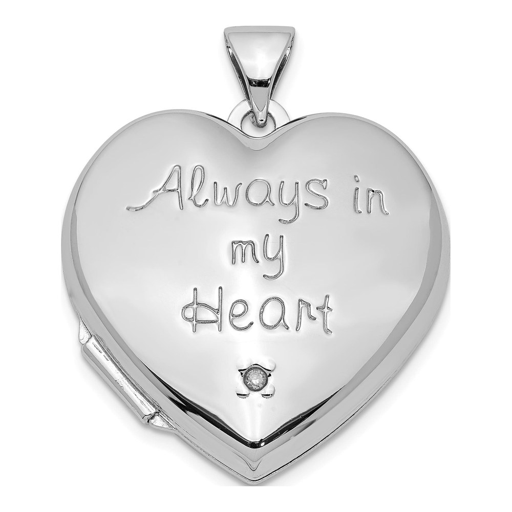 Sterling Silver Diamond Heart Locket