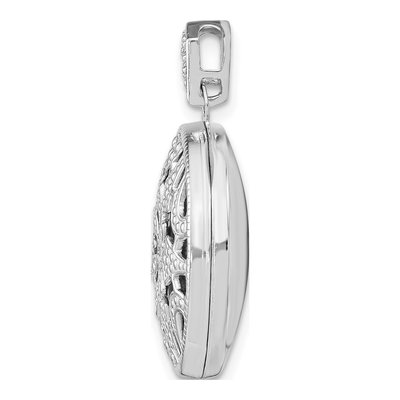 Sterling Silver Diamond Round Locket – view 3