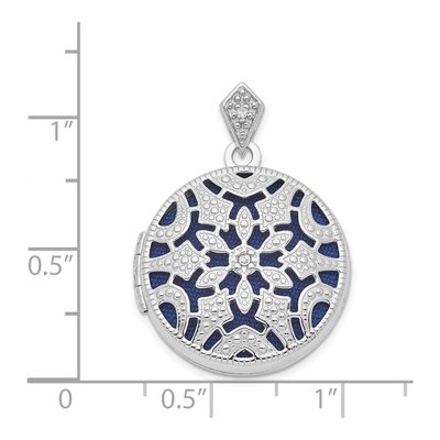 Sterling Silver Diamond Round Locket – view 5