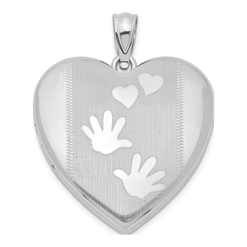 Sterling Silver Handprints Heart Locket