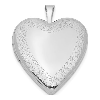 Sterling Silver Braided Heart Photo Locket