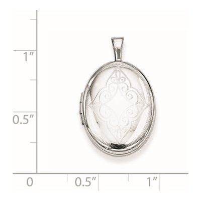 Sterling Silver Scroll Oval Locket – view 5