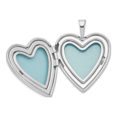 Sterling Silver 1/20 ct tw Diamond Dove Flower Heart Locket – view 6