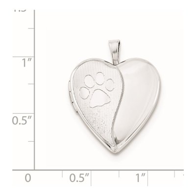 Sterling Silver Paw Prints Heart Locket – view 5