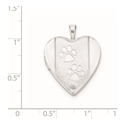 Sterling Silver Paw Prints Heart Locket – view 5