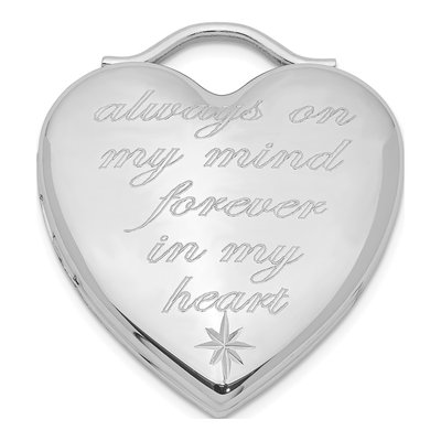 Sterling Silver Always on My Mind Forever Heart Locket