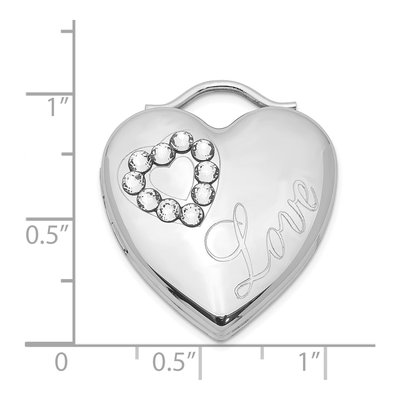 Sterling Silver Crystal Heart Locket – view 4