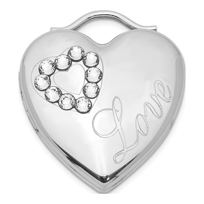 Sterling Silver Crystal Heart Locket