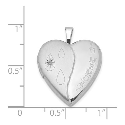 Sterling Silver 1/20 ct tw Diamond Memory Heart Locket – view 4