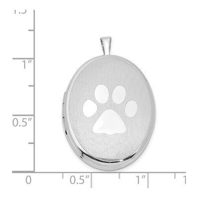 Sterling Silver Paw Print Oval Locket – view 5