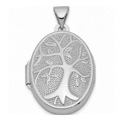 Sterling Silver Oval Tree Locket