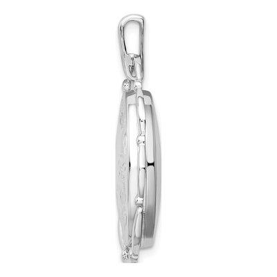 Sterling Silver Oval Floral Locket – view 3