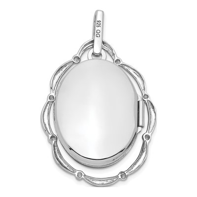 Sterling Silver Oval Floral Locket – view 4